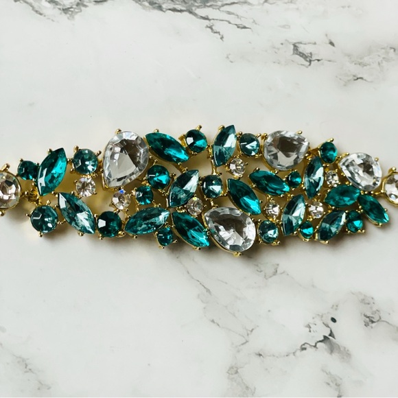 Vintage Arnold Scaasi CN Rhinestone Glass Statement Bracelet - Picture 3 of 7